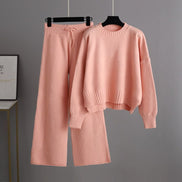 Fashion Casual Knitting Suit Pants Korean Style Loose Women